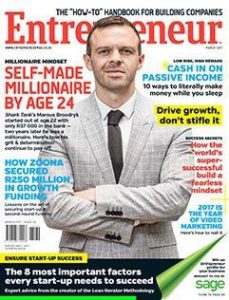 An Image of Marnus Broodryk in the Entrepreneur magazine