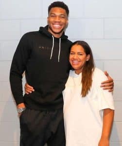 AN Image of Mariah Riddlesprigger and Giannis Antetokounmpo