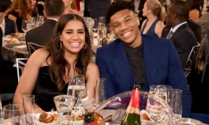 AN Image of Mariah Riddlesprigger and Giannis Antetokounmpo