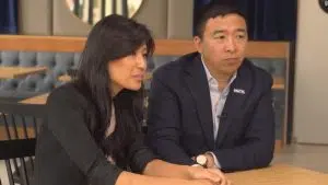 Andrew Yang with Evelyn Yang