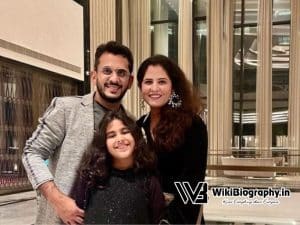 Aman Gupta with wife and daughter