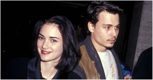 With her ex-husband Johnny Depp