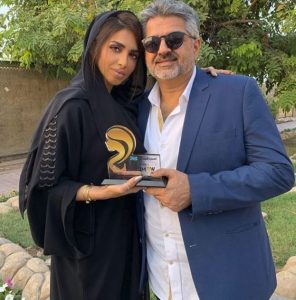 Sara Al Madani with her father