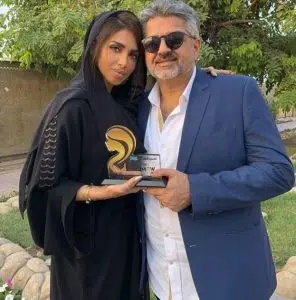 Sara Al Madani with her father
