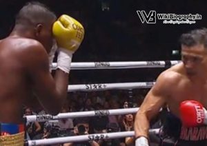 A still fom Colombian Boxer's latest match