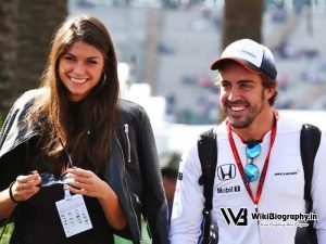 Fernando Alonso with his partner