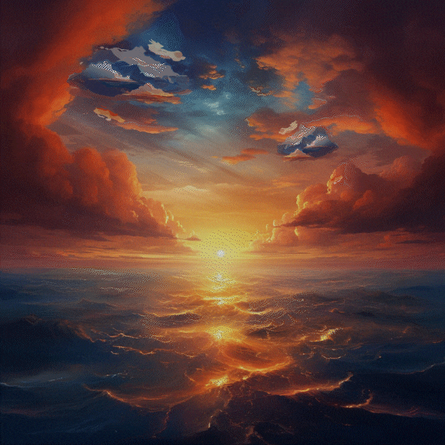 Good morning GIF - middle of sea waves - sunrize