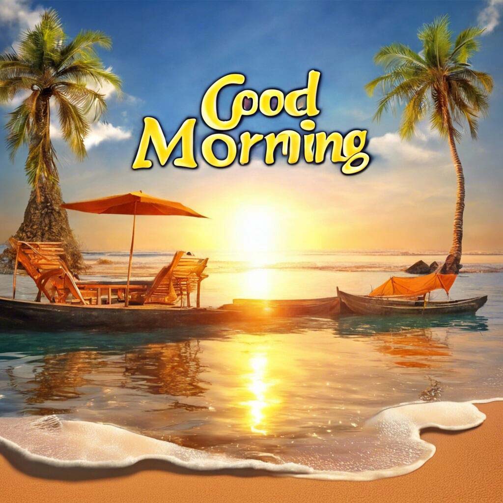 good morning on the beach, sunrise