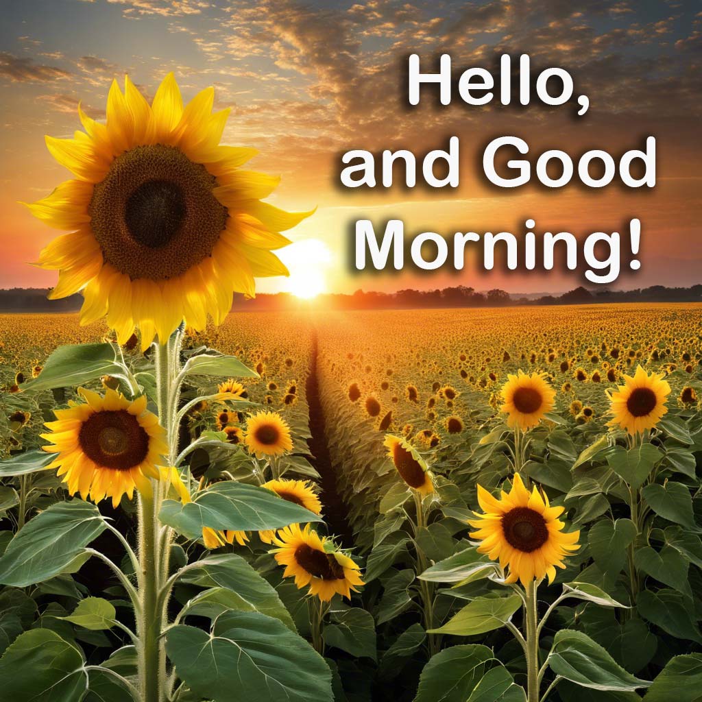 Good Morning Image - sunrise, nature, sunflowers