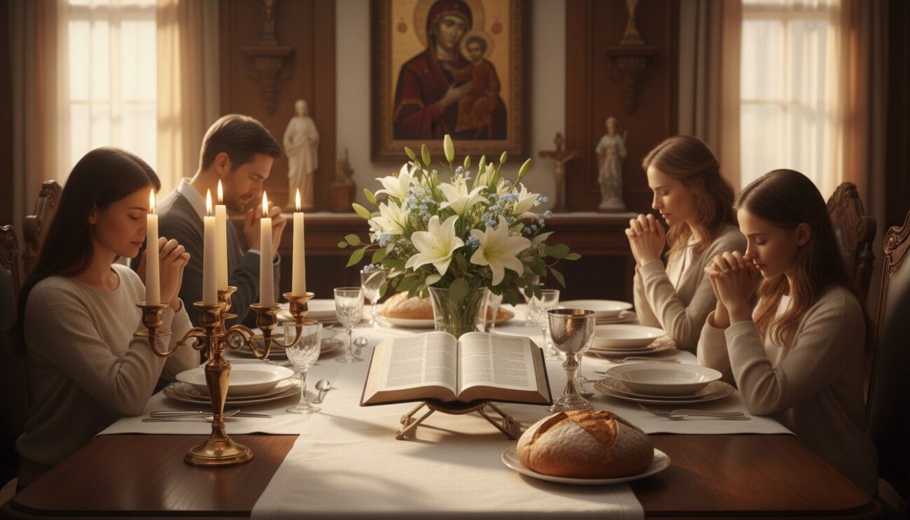 Catholic prayers for dinner