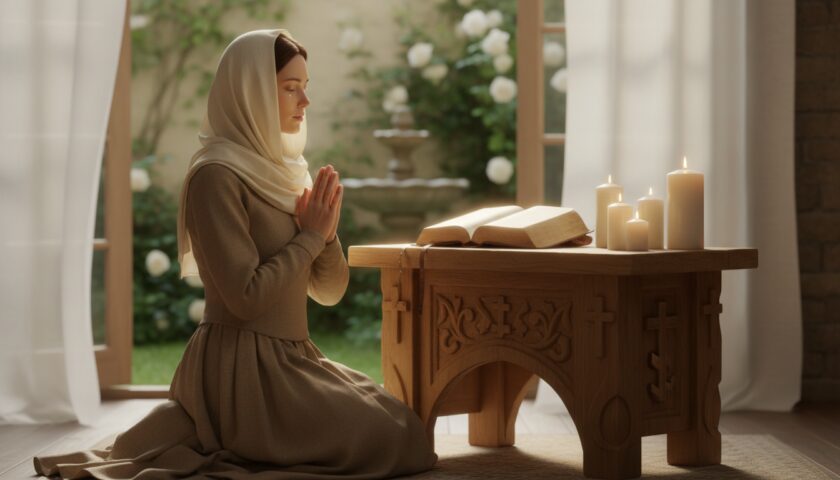 Christian woman praying for spiritual growth and deeper faith