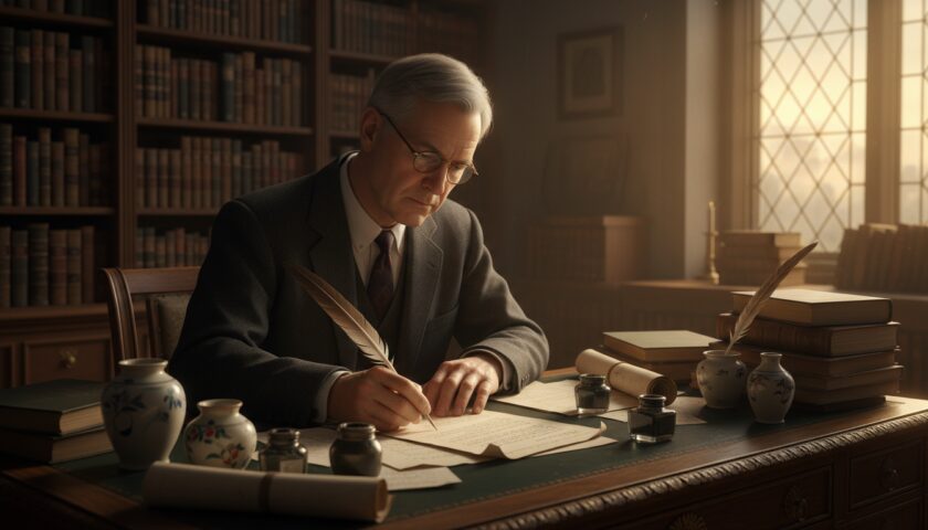 Reinhold Niebuhr writing the serenity prayer