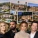 Collage of Beverly Hills luxury mansions with Jeff Bezos, Adele, Drake, Jennifer Lopez, Mark Wahlberg and Ryan Seacrest.